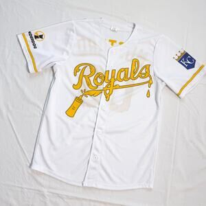 Kansas City Royals Mustard Hot Dog Derby Jersey SGA - M